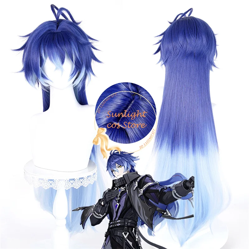 

Flins Cosplay Wig 85cm Blue Gradient Wigs Heat Resistant Synthetic Hair Kyryll Chudomirovich Flins Halloween Cosplay Anime Wig