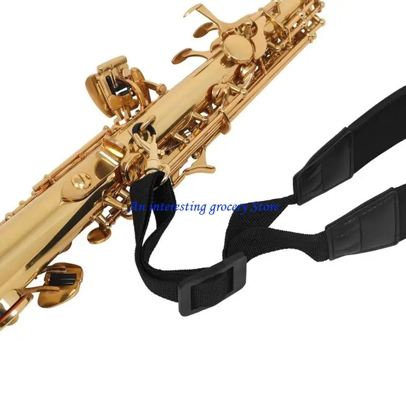 652D Saxophone Neck Strap Nylon Soft Sax Strap Padded for Alto Sax Clarinet Baritone Soprano Horn Music Instrument