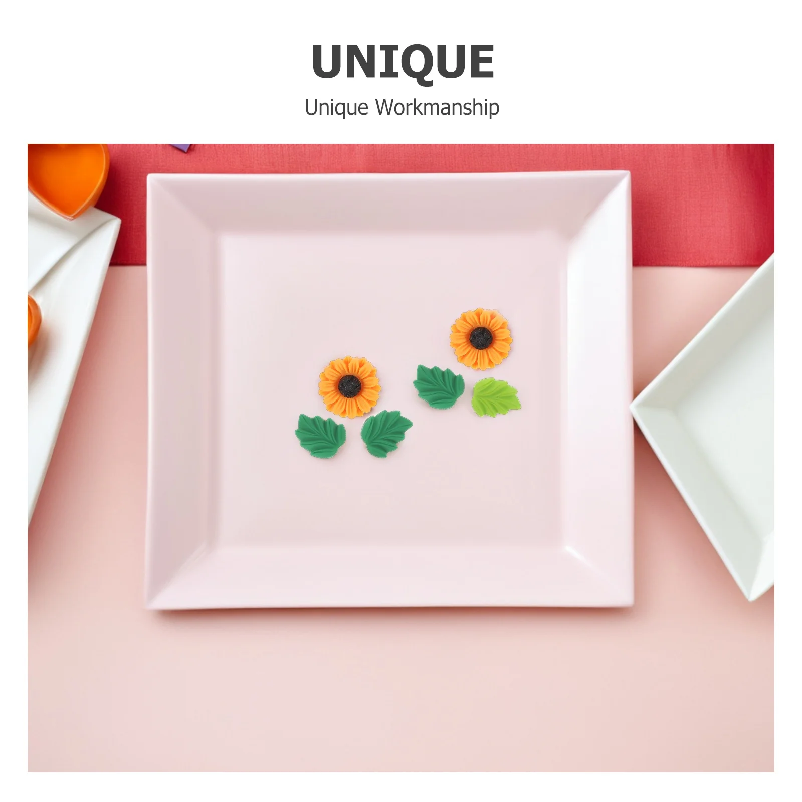 40Pcs Decorative Resin Sunflower Leaf Push Pins Flower Shaped Thumbtacks for Bulletin Board Cork Board Office Organization