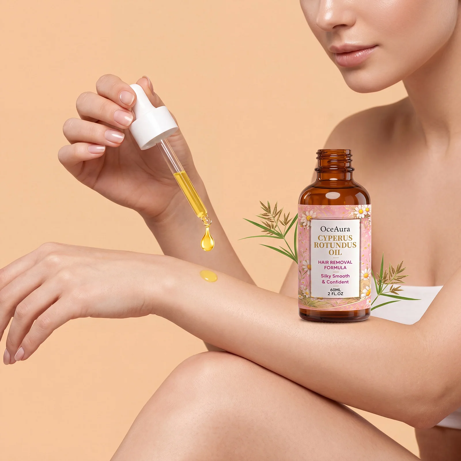 1/2/3PCS Cyperus Rotundus Hair Removal Oil Slow Hair Growth Post Depilation Care Moisturizing Silky Smooth Skin Gentle Body Oil