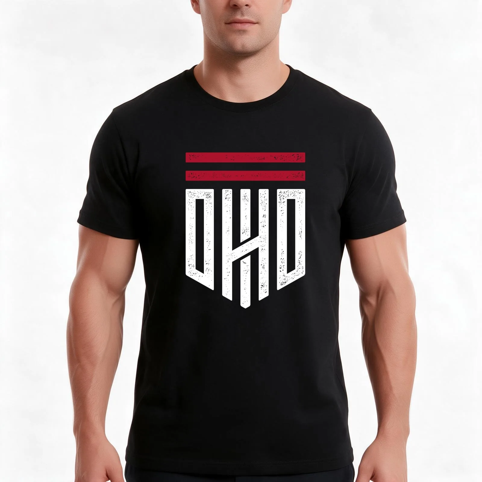 Ohio Shield T-Shirt, Summer Casual Cotton Tee, Oversized Streetwear Tops, Vintage Graphic Print, Loose Fit Short Sleeve