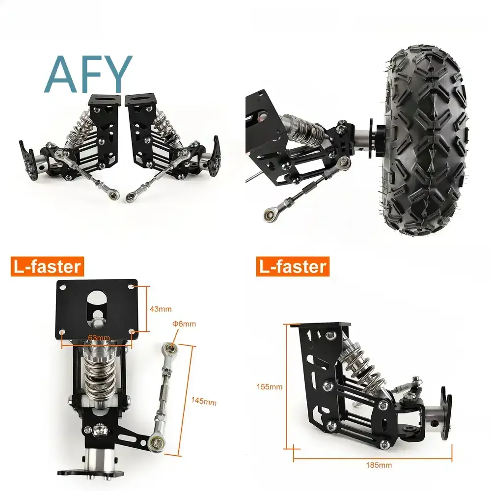 2-Piece Spring Suspension Bracket for Single Axle Electric Hub Wheels Steerable for Electric Scooter for E Bike for Mobility