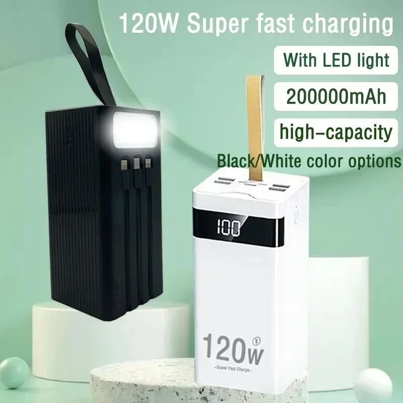 2024New Bestselling  Mobile Power Supply 20000mah,Large Capacity,120W Ultra Fast Charging Intelligent Digital Display Screen,LED