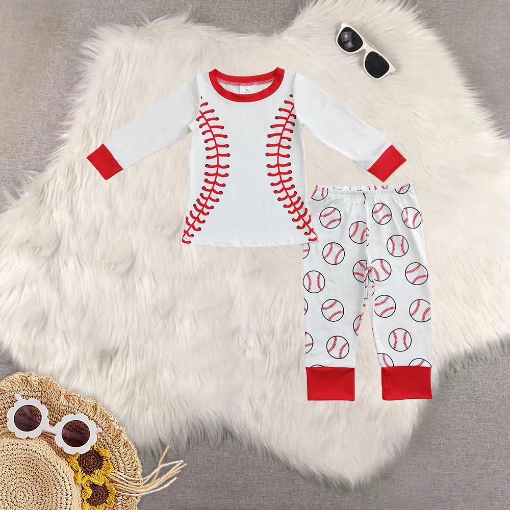 

8.18 Baby Boys Baseball Long Sleeve Top Pants Pajamas Clothes Sets