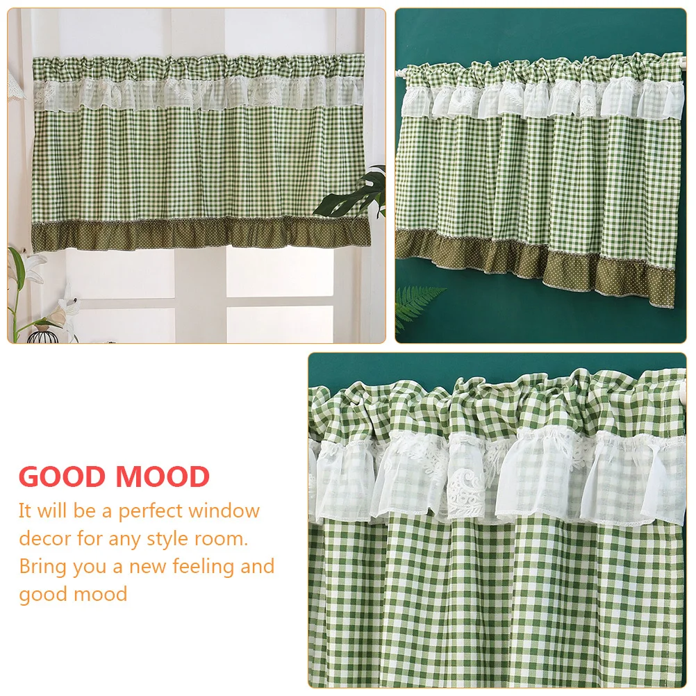 1Pcs 빛 차단 짧은 커튼 주방 거실 침실 다이닝 룸 카페에 대한 고품질 패브릭 커튼