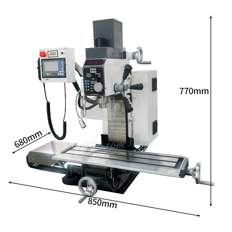 Vertical Milling Drilling Machine Metalworking Multifunctional Electronics Mill Drill Equipment EM28 with Base for Metal Steel