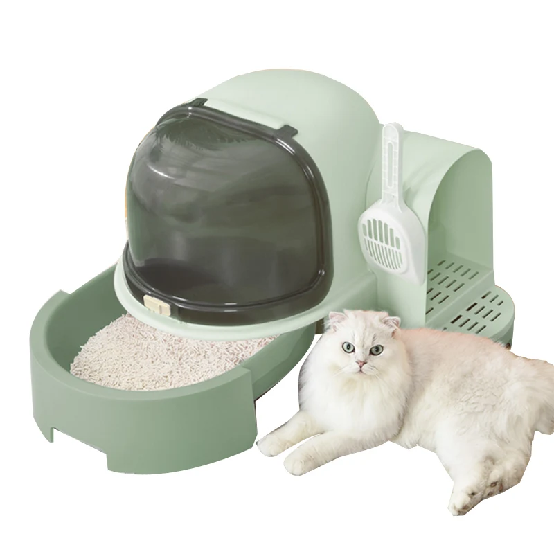 

STLFCreative Fully Enclosed Robot Portable Large Capacity Anti-splash Cat Toilet Poop Bags BSCI Modern Customized Cat LittersBo