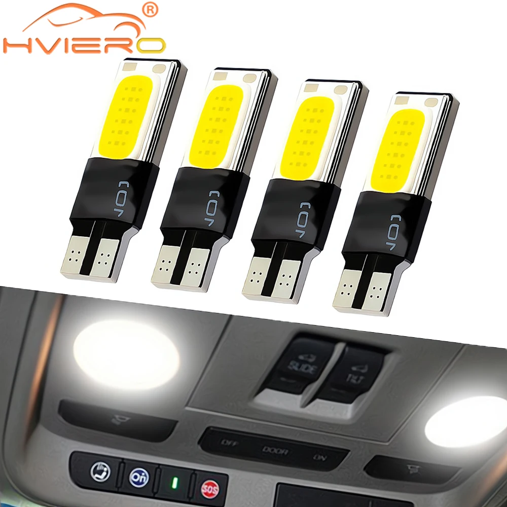 4/5X T10 LED Canbus W5w COB Auto Car Led Parking Day Light Side Marker Dome Reading Lamp Turn Signal License Plate Lights Trunk