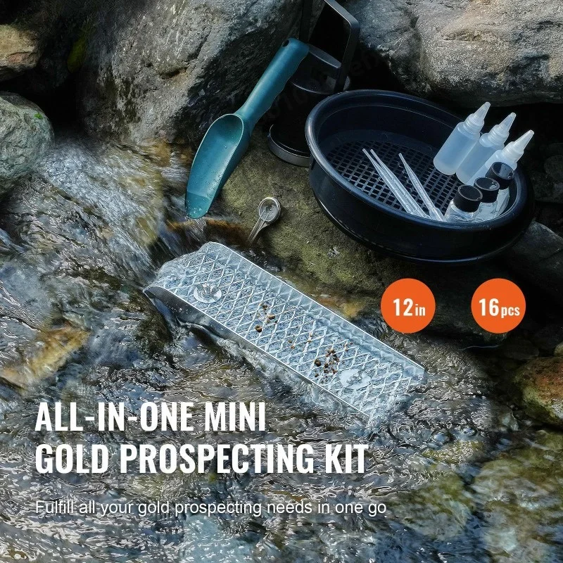 Multifunctional Waterproof Mini Gold Sluice Box Portable Precision Gold Panning Kit For Household Outdoor Prospecting