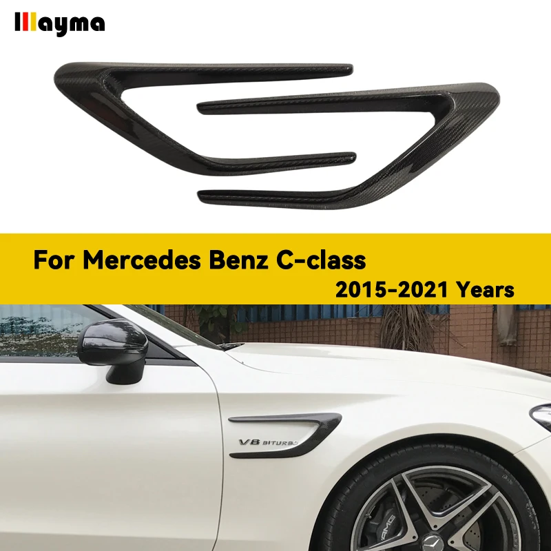 

Carbon Fiber Racing Side Fender Vents Scoops For Benz C Class W205 C63 AMG C63s Sedan C205 Coupe 2015 - 2021 Car Styling