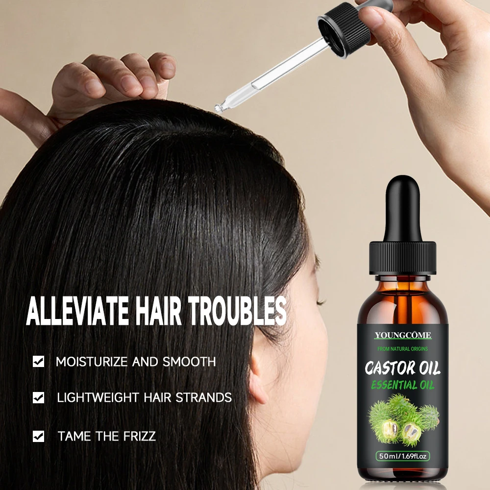 Natural castor oil essential oil,Repairs Damaged Hair Improves Hair Quality Moisturizes Hair Care oil DeepMoisturizing Care