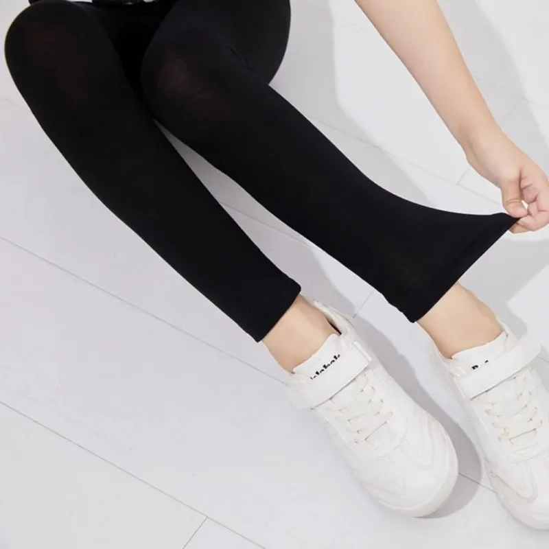 Girl Leggings Spring Autumn Solid Color Teenager Kids Sports Pants Elastic Soft Children Trousers Fashion Toddler Casual Trouser