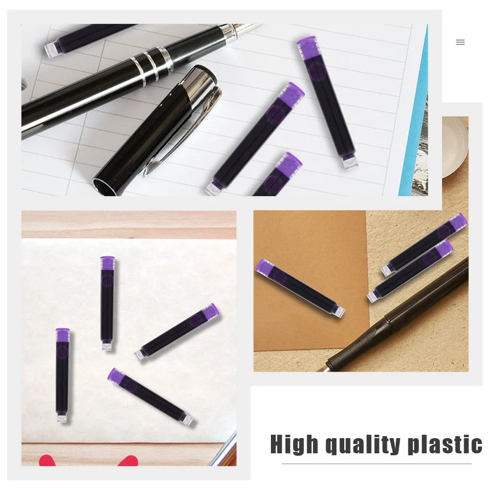 100Pcs Universal Fountain Pen Ink Sac Cartridge Refill Assistant Easy Install Strong Plastic Ink Absorption Device for Students
