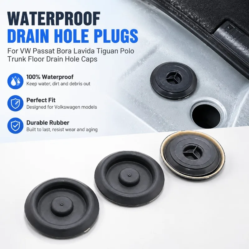 Waterproof Hole Sealing Plugs for VW Passat Bora Lavida Tiguan Polo Car Chassis Trunk Spare Tire Floor Blanking Caps Dustproof