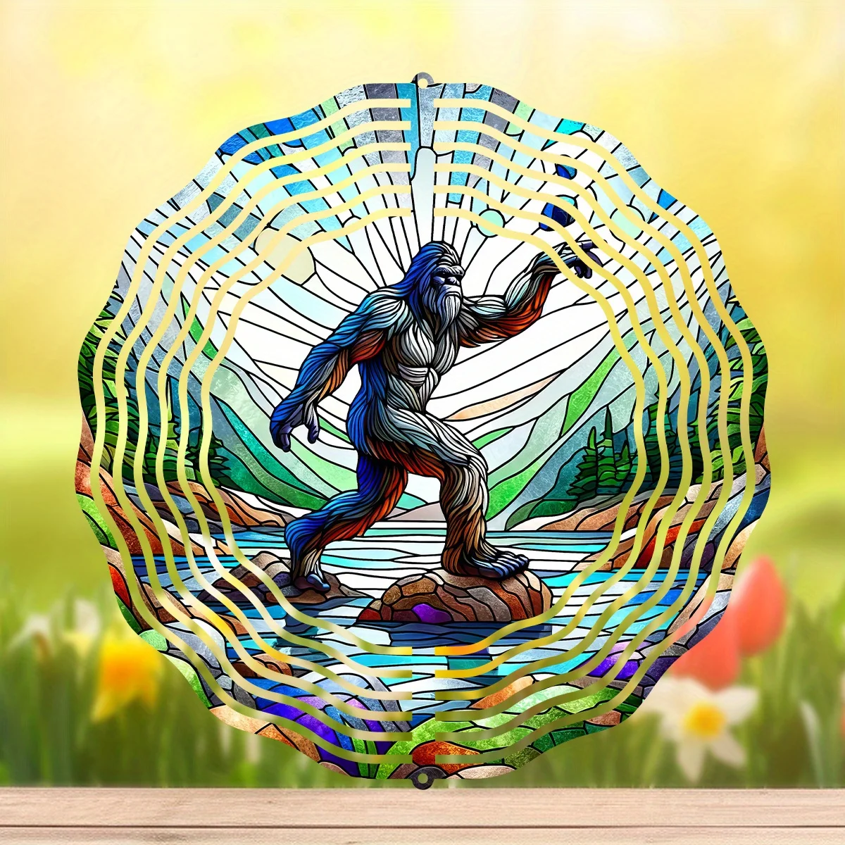 Mysteriöse Kreatur Windspinner 10 Zoll Edelstahl 3D Kinetische Skulptur Outdoor Garten Feiertagsdekoration für Halloween und Weihnachten