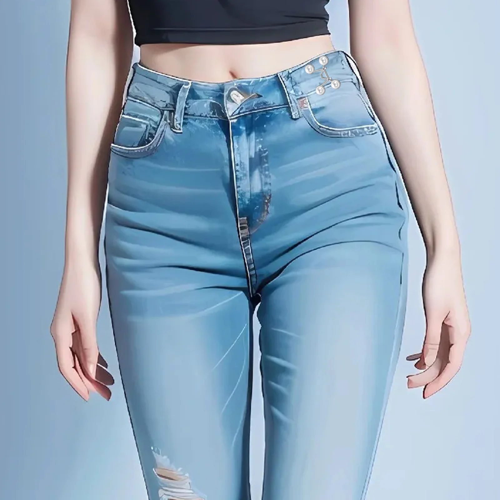 3 tensores de cintura con hebilla ajustable, extensor de botón para pantalones sueltos, Clip de Pin de pretina blanco para mujer