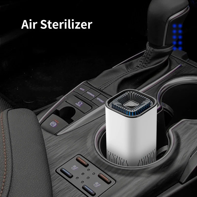 1PCS Car Air Purifier True HEPA Filters Purifiers Filtration with Night Light Air Cleaner Car Mini Negative Ion Air Purifier