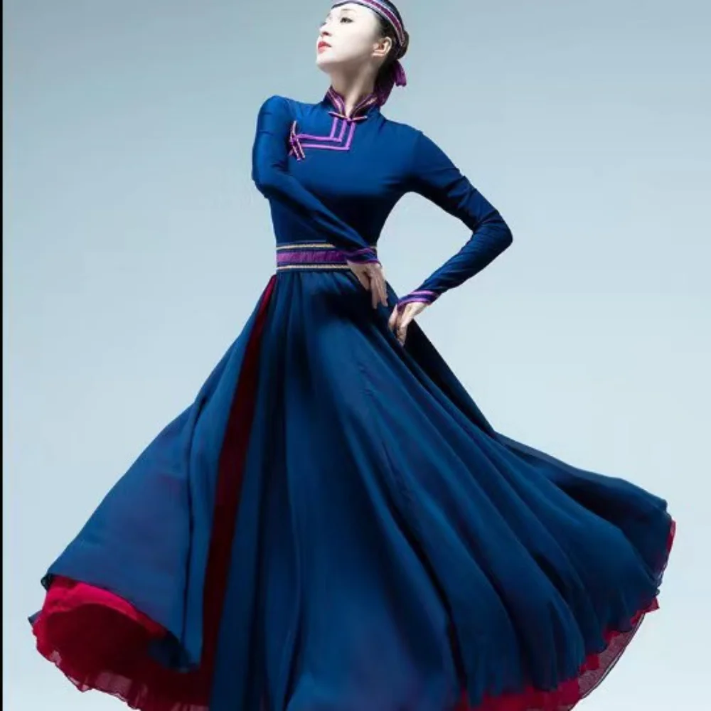 Mongolian Traditional Clothes National Dance Mongolian Clothing Ethnic Chinese Folk Dance Costume Women Stage Outfit