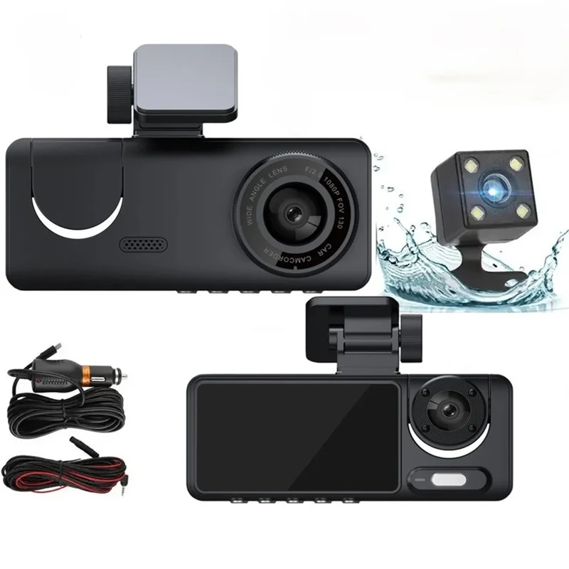 

Parking Monitoring 1080P Wifi Dash Cam HD For Car DVR 3 Lens 2 Inch IPS Screen Driving Vehicle Cam For Car