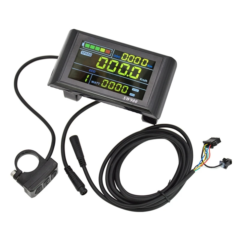 LCD Display Meter Control Panel SW900 24 36 48V 52V 60V Electric Scooter 6 Pins Plug Riding Speed Time Power Display