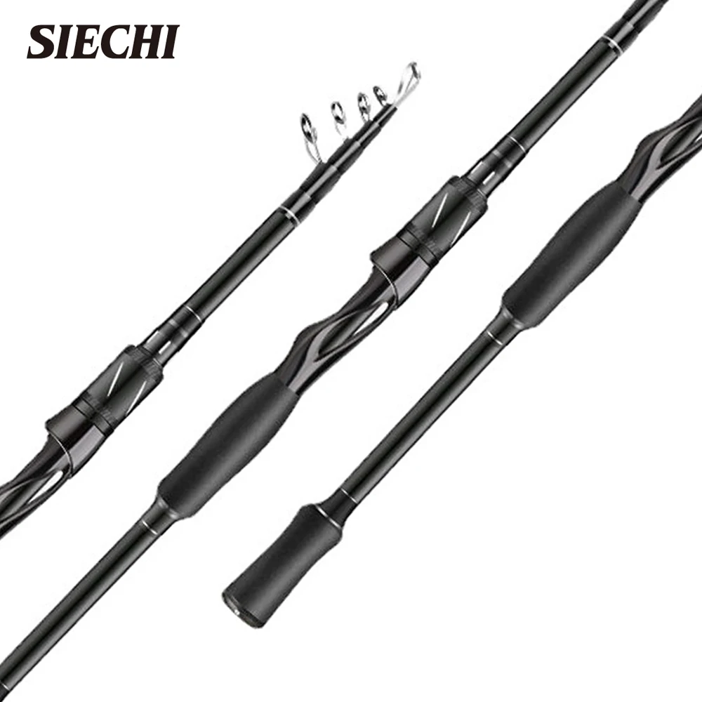 Portable Retractable Rod, Carbon Upturned Fishing , Handle Straight HandleTwoWheel Base Multi-water Area Applicable Transport