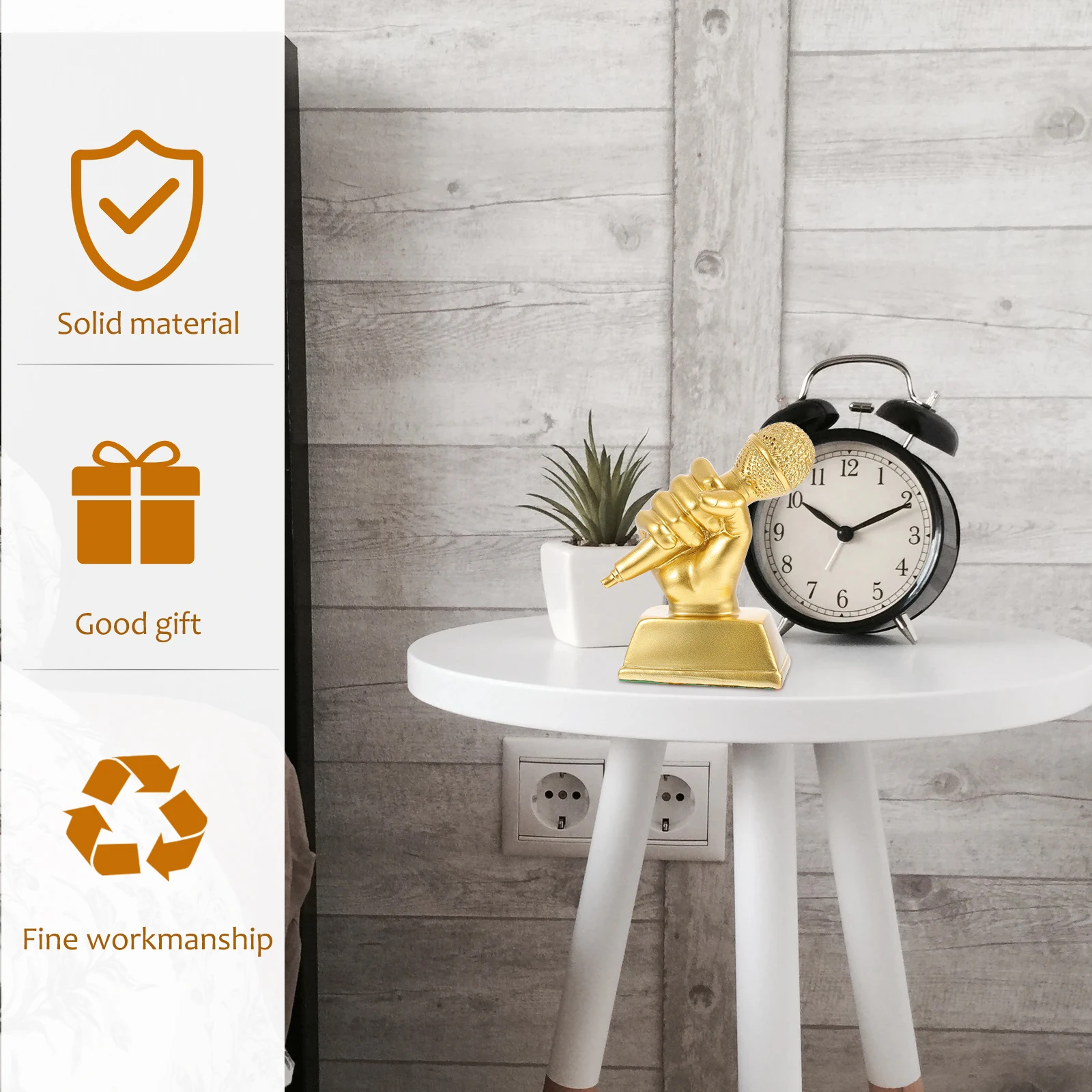 

Music Trophy Award Microphone Decor Trophies Wireless Trophys Resin Awards Office