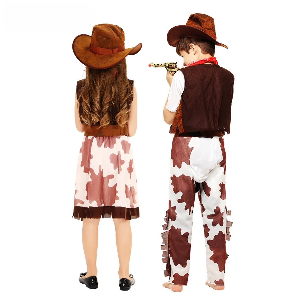 Klassisches Western-Cowboy-Kostüm für Halloween, Rollenspiel, Eltern-Kind-passende Bühnenaufführung, Eup-Kleidung