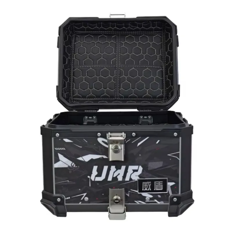 

STLF Factory Direct Sales 45L Sticker Style Waterproof Aluminum Alloy Motorcycle Top Tial Box Novel Design Rear Trunk Storage Lu