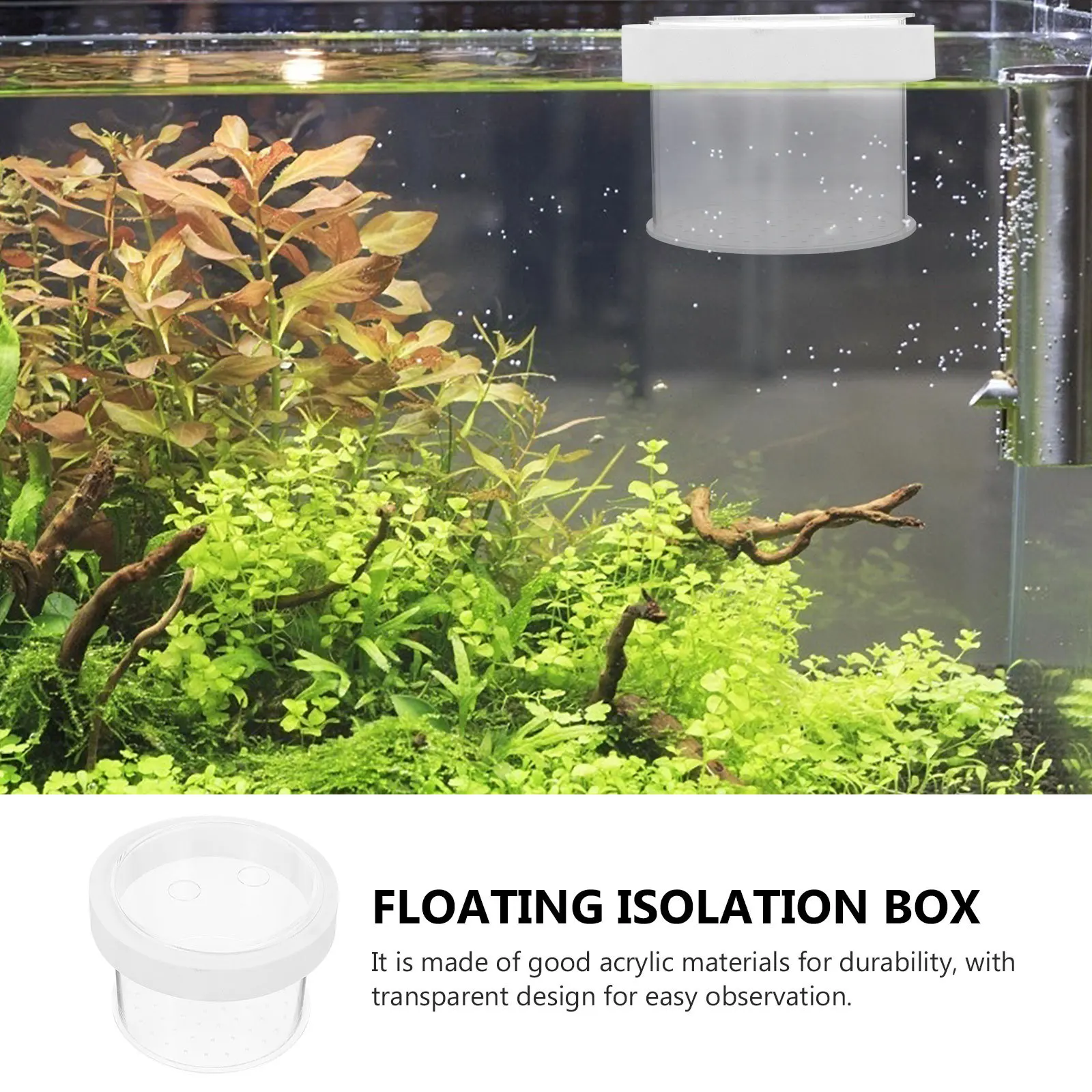 

Floating Isolation Box Acrylic Transparent Fish Tank Separate Box Small Fish Breeding Aquarium Hatchery Supplies