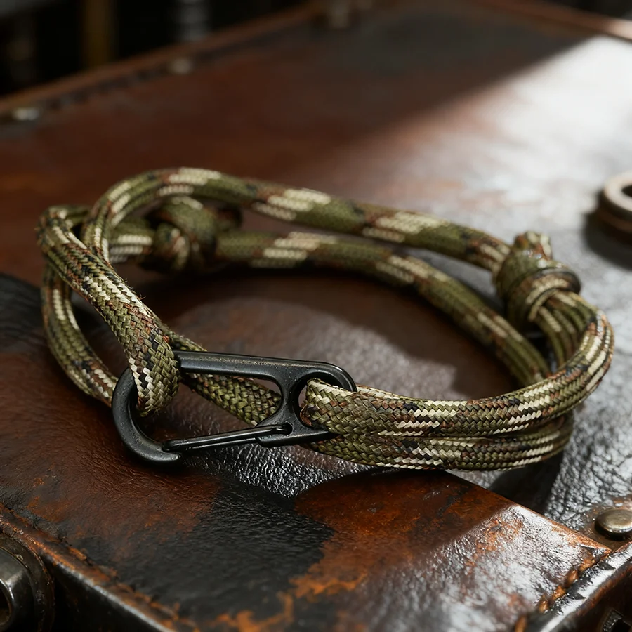 New Paracord Weaven Bracelet Men Handmade Grade A String Adjustable Outdoor Braslet Survival Riding Cool Homme Sports Jewelry