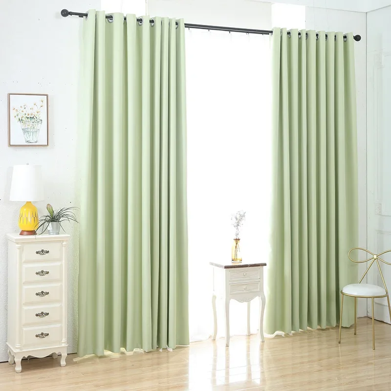 Simple Modern High Precision Blackout Cortina Thickened Soundproof Solid Color Fabric Curtain for Bedroom Living Room Customized