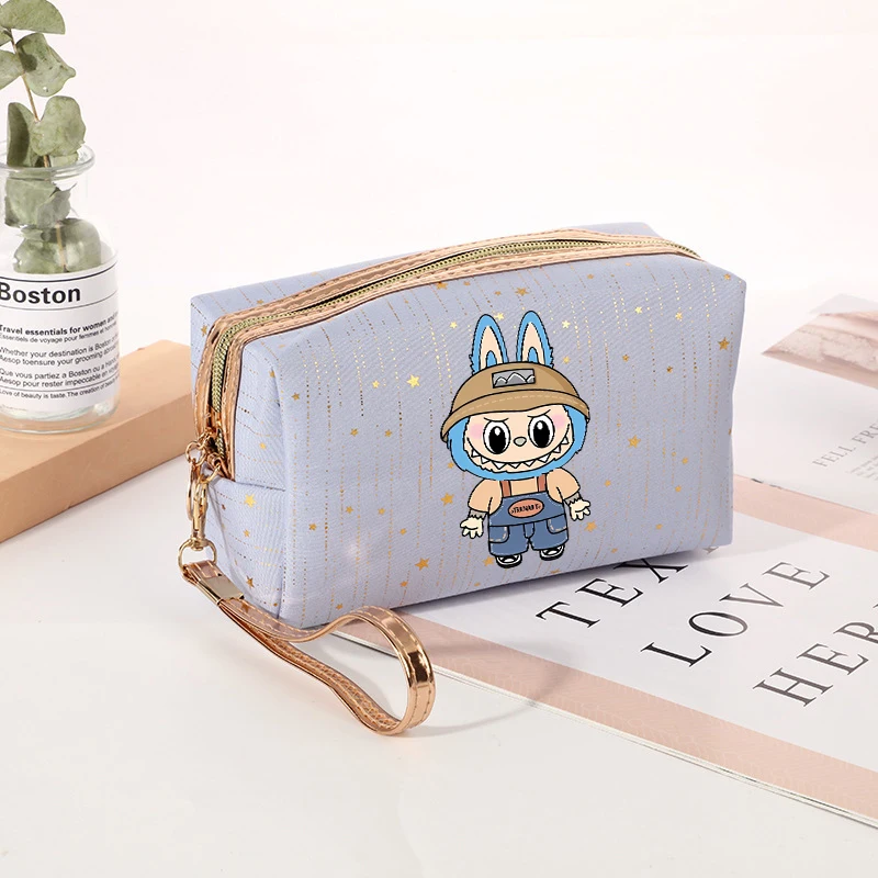 Labubu Star Make Up Bag for Women Pop Mart Anime Fashion Cosmetic Bags Female Portable Cosmetics Storage Pouch Washing Pouch