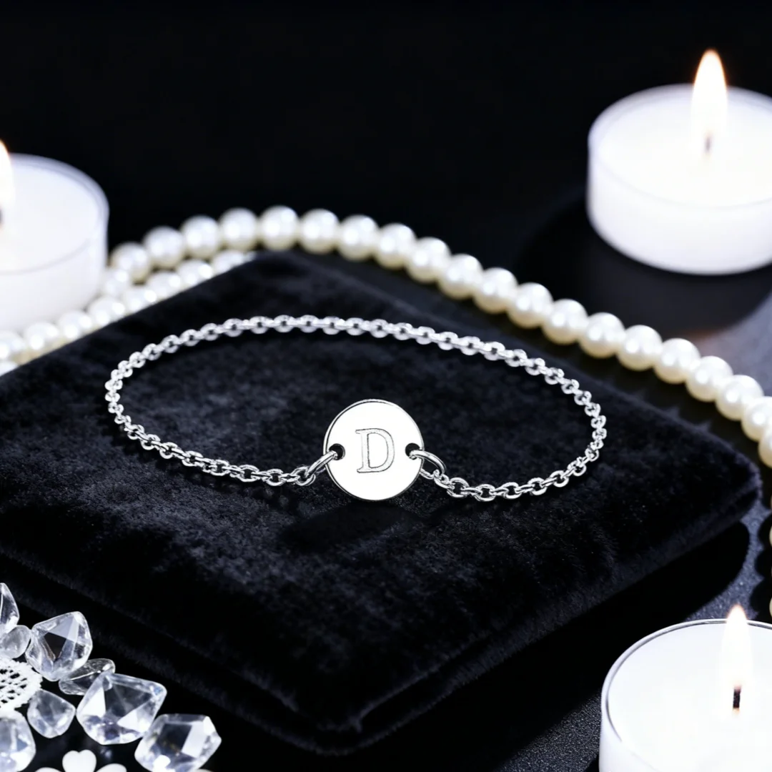 Luxury Brand 925 Sterling Silver 26 Letter Women Men Chain Bracelet Anklet Wedding accessories Personality Jewelry Gift Party