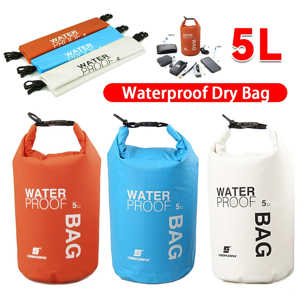 

5L Waterproof Dry Bag Phone Pouch Ultralight Drifting Swimming Clothes Storage Bag for Kayaking Rafting Boating Camping