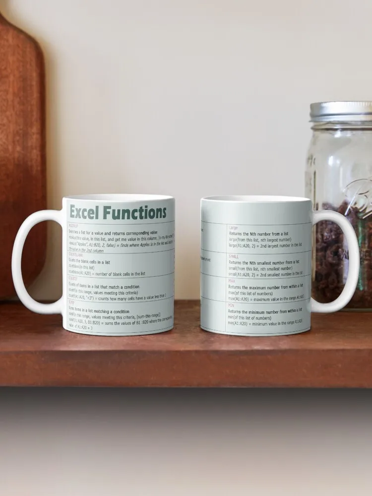 Excel formula cheat sheet 1 Coffee Mug Beer Cup Glass Mug Pottery Cups