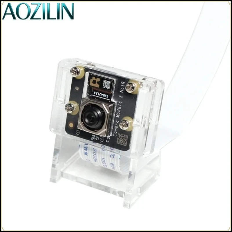 AOZILIN Acrylic Protective Mount Bracket Case Base for Raspberry Pi Camera Module 3 Wide Camera Enclosure Accessory