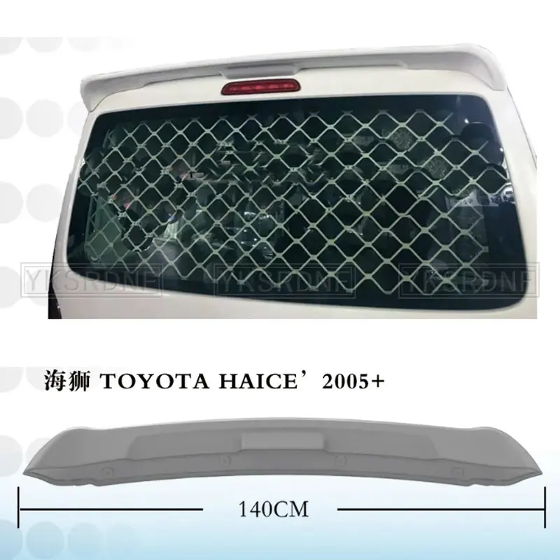 Rear Roof Spoiler For Toyota Hiace 2005 to 2018 ABS Plastic Unpainted Primer Rear Trunk Wing Lip Spoiler Car Styling Decoration