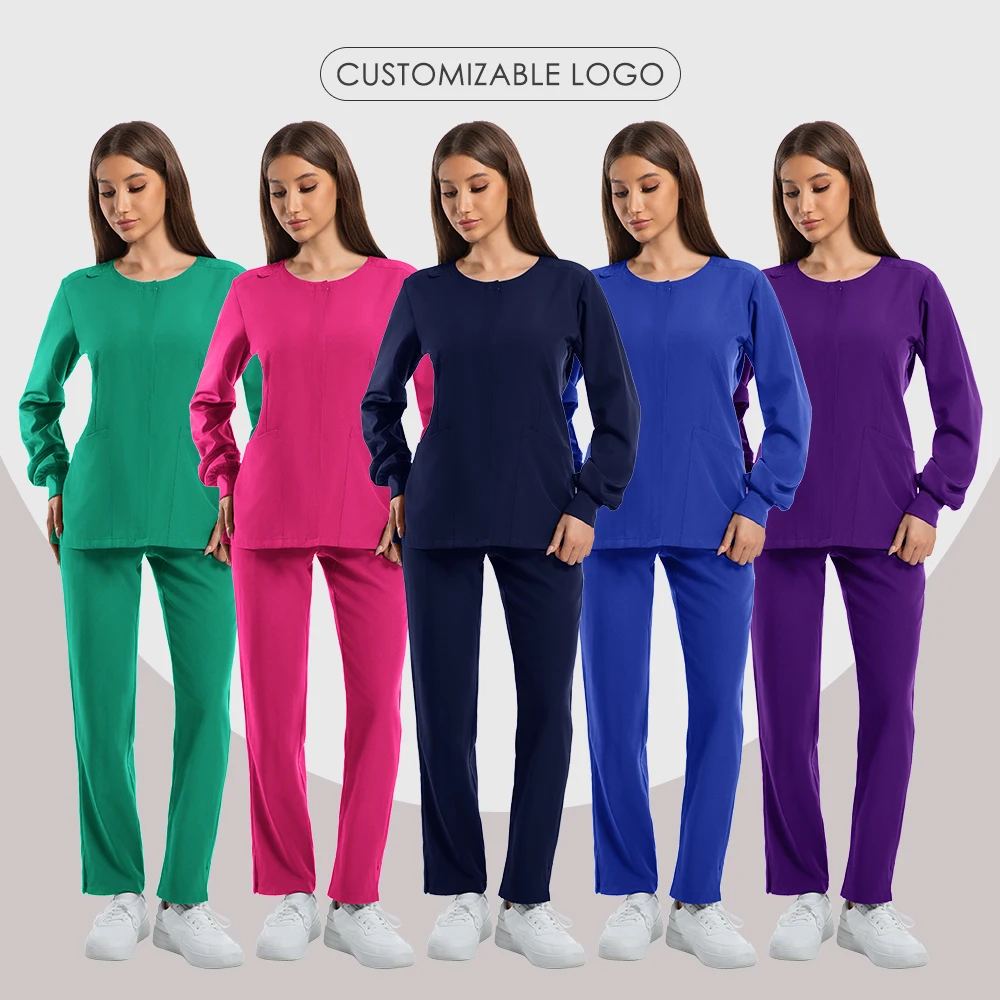 

Scrubs Uniform Long Sleeve Tops Pants Hospital Nurse Set Women Pet Shop Doctor Scrub Medical Surgery Workwear Nursing Scrub Suit