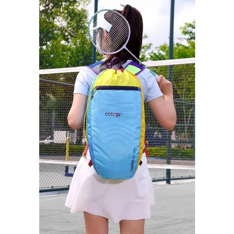 Color-Block Tennis Backpack, Unisex Outdoor Hiking Bag, Large-Capacity Waterproof Backpack