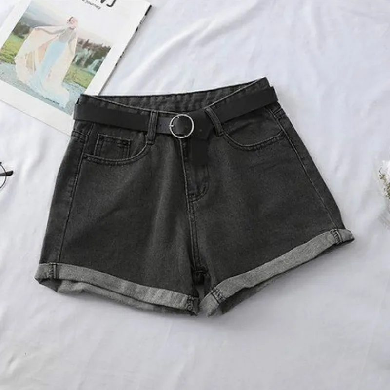 Short en denim à jambes larges pour femmes, short décontracté simple, surintendant basique, vêtements coréens, tout match, Harajuku