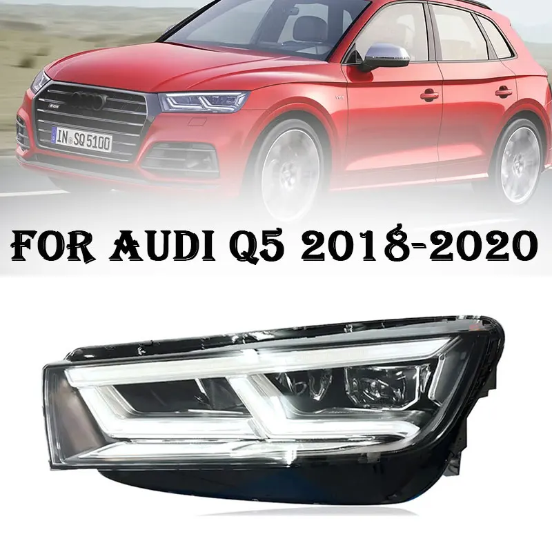 

Автомобильные фары для Audi Q5, светодиодные фары 2018 2019 2020, фары Q5 DRL, указатель поворота, дальний свет, линза проектора Angel Eye
