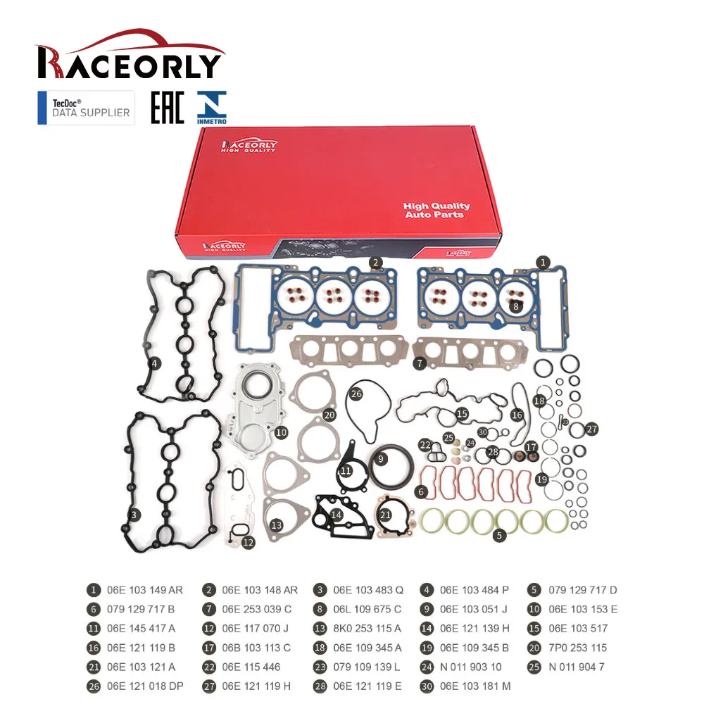 RACEORLY Kit de juntas de reconstrucción de motor para VW Touareg Audi S5 Q7 3.0TFSI CJT CGW CGE