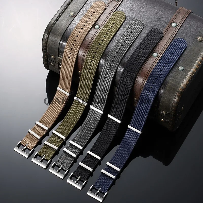 18mm20mm22mm Nylon Fabric Watchband for Seiko for Omega for Samsung Galaxy Watch 6/5/4 for Huawei Woven Sailcloth Strap Bracelet view 6