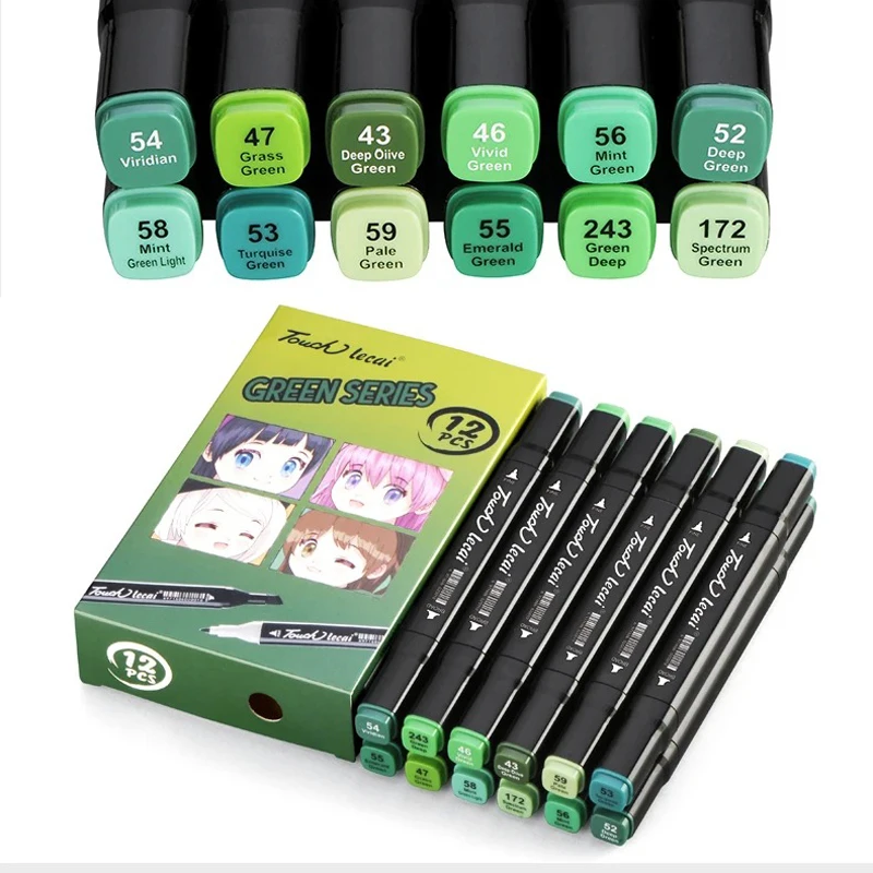 12 Colors Alcohol Based Markers, Alcohol Markers Set, Dual Tip Alcohol Sketching Drawing Markers Animation for Adults Kids