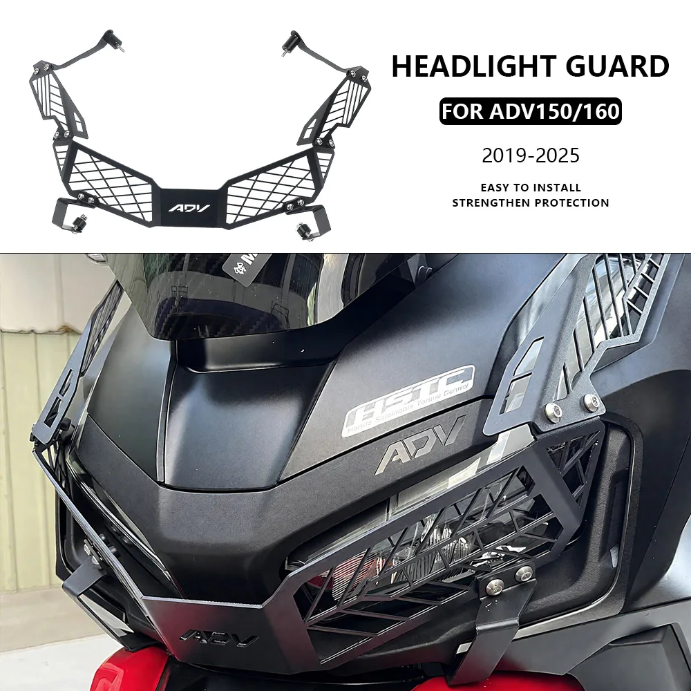 

For HONDA ADV 150 2019-2021 ADV 160 2022-2025 Motorcycle Front Headlight Grille Guard Cover Protector Decorative