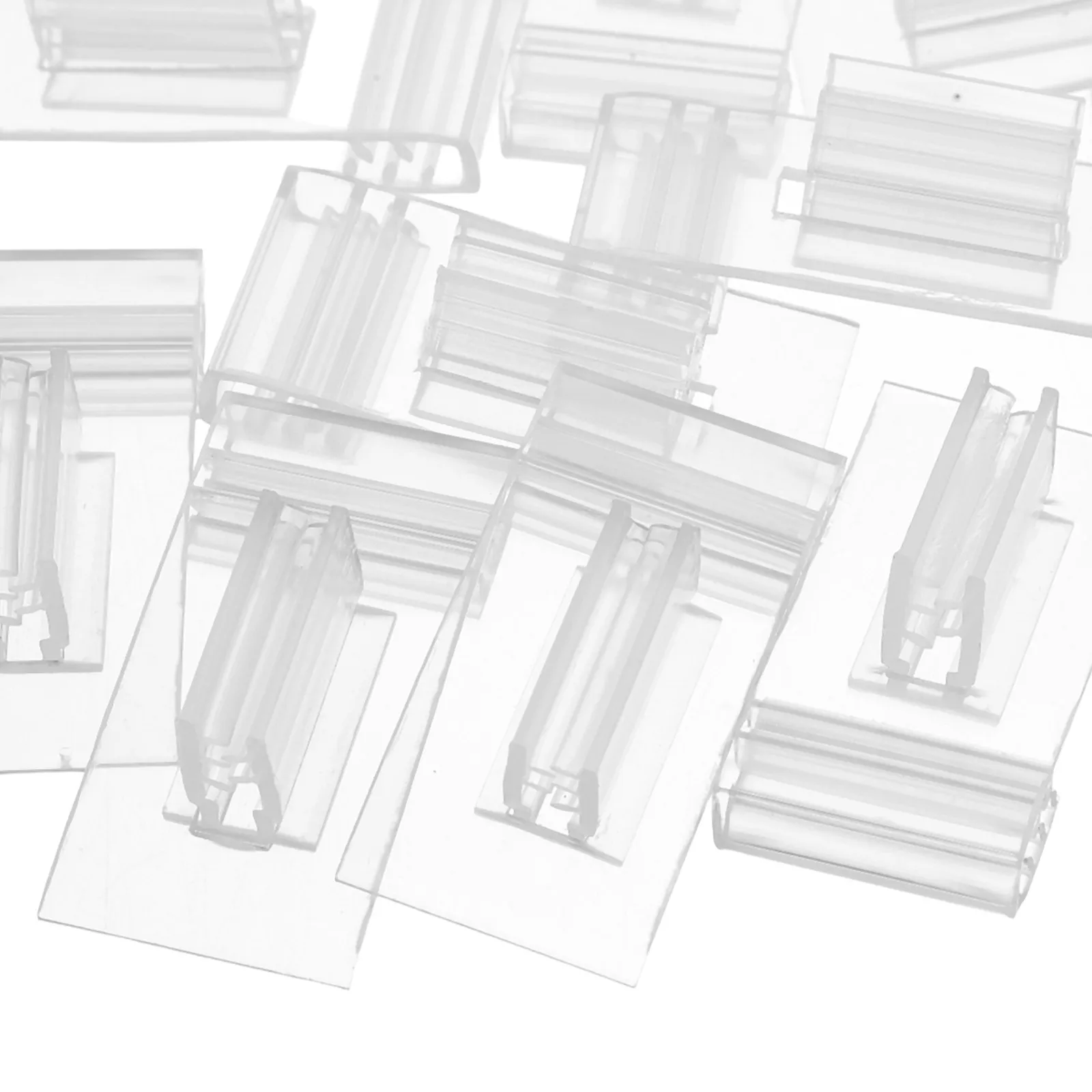 Clear Plastic Retail Display Clips 20 Pack Transparent Label Holder Gripper Clamps for Store Shelves