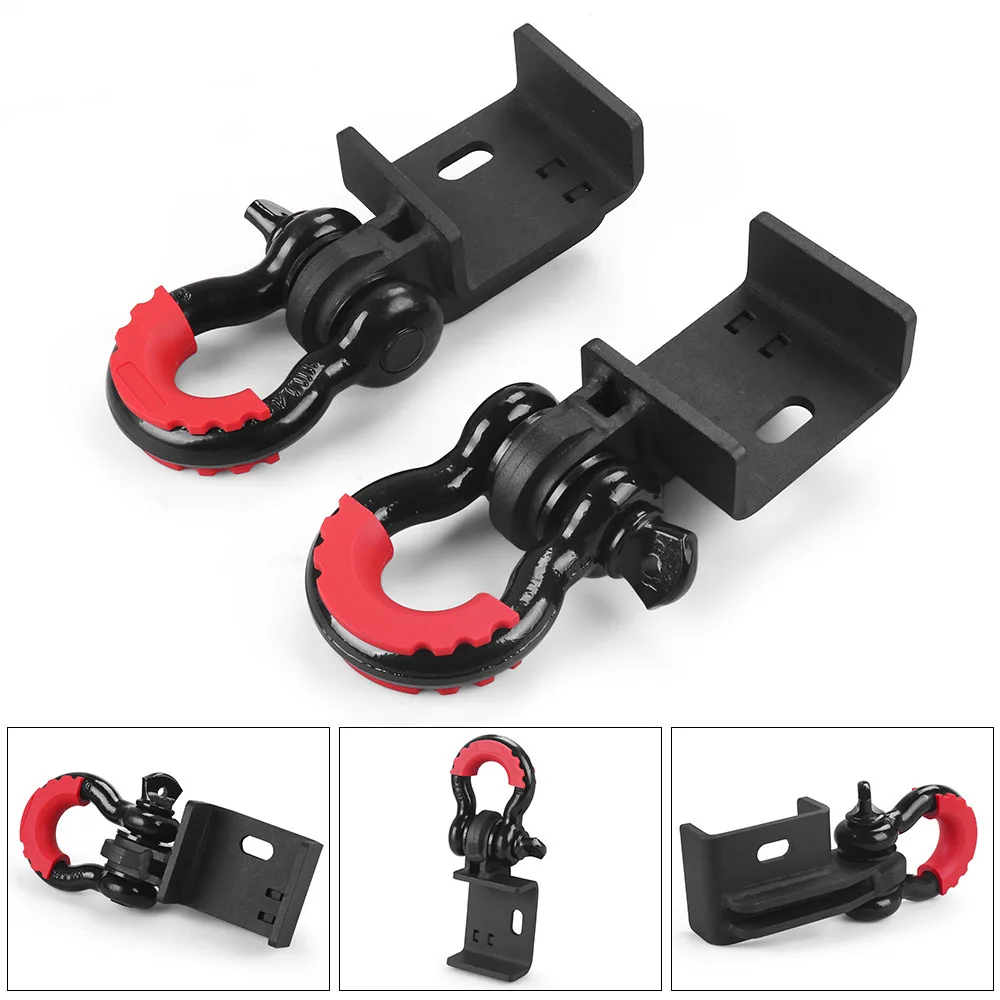 

For Toyota Tacoma 2009-2023 Front Demon Tow Hook Brackets With 3/4" D-Ring Shackle Mount Kit DAC744