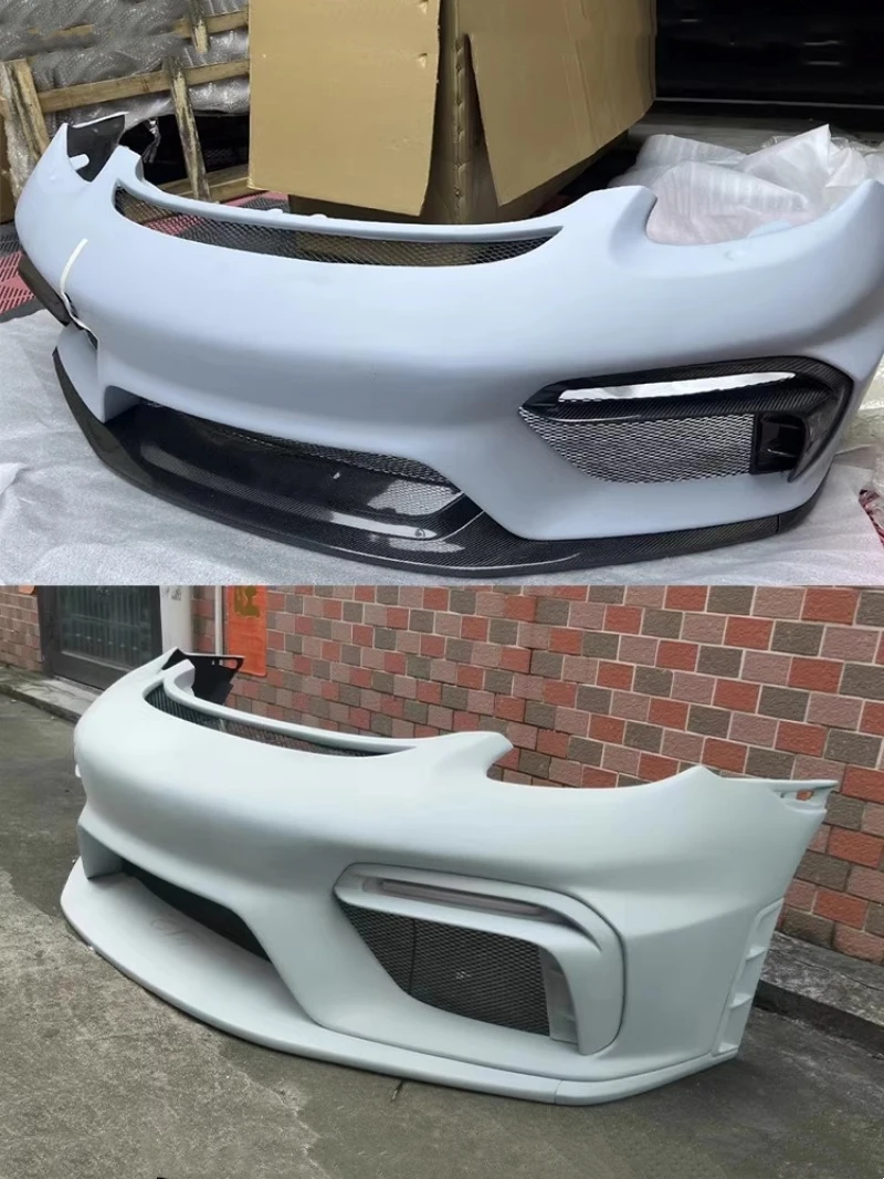 Resin Front Bumper Assembly for Porsche Boxster 981 Upgraded GT4 New Style Bumper Body Kit Car Accessories