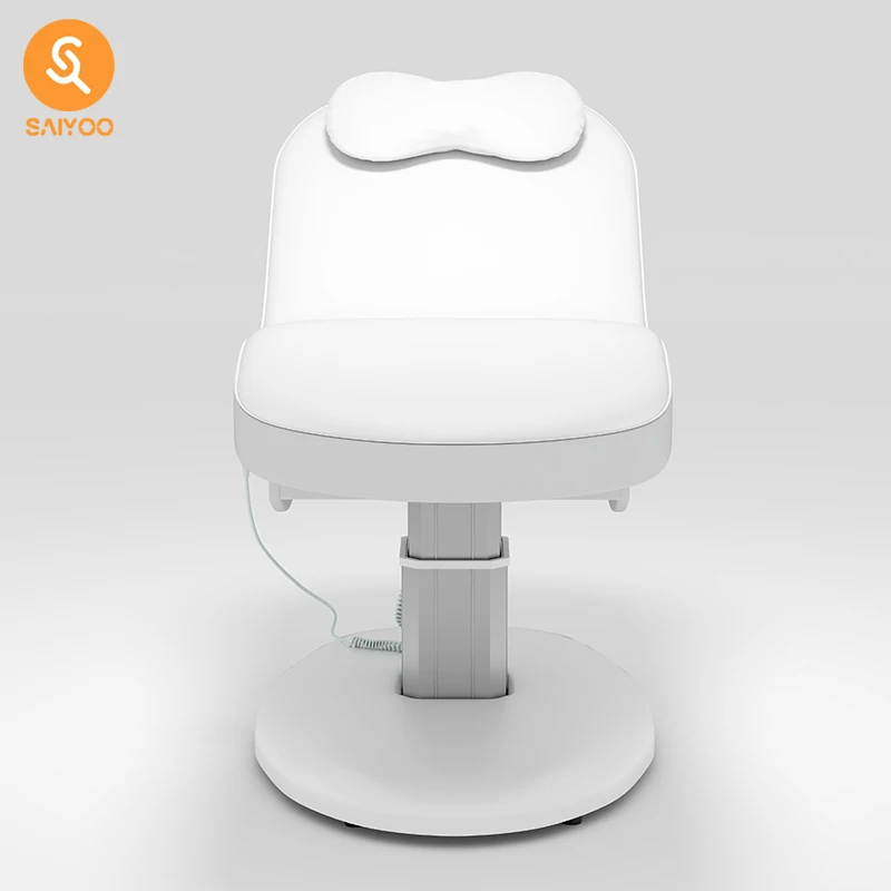 Massage Table & Bed,Ergonomic White Spa Massage Bed with Adjustable Remote Control No Armrest