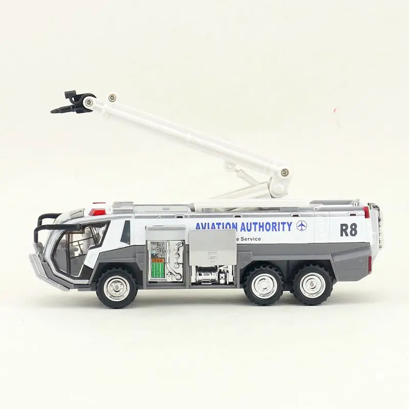 Modelo de coche de aleación, juguete para niños, aeropuerto, pistola de agua, camión de rescate con motor de bomberos, retroceso de sonido y luz 119